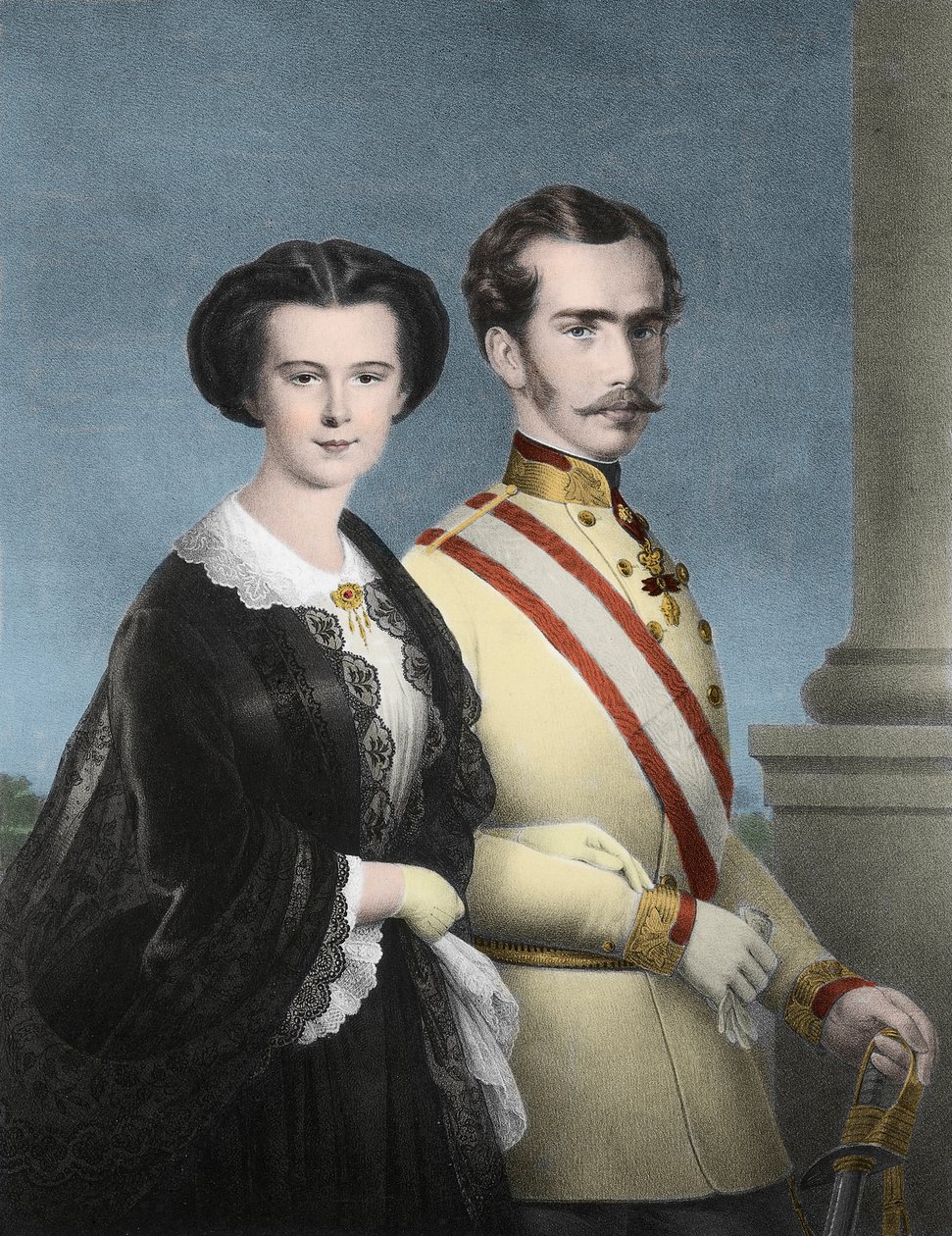 Keiser Francois Joseph 1. av Østerrike (Francois-Joseph av Habsburg) og imponere Elizabeth av Østerrike (Sissi) - Portrett av Franz Joseph I av Østerrike ( av Unknown artist