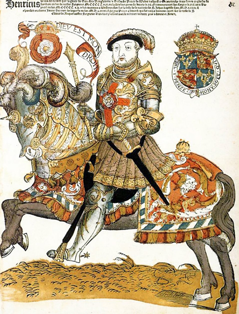 Engelsk kong Henry VIII vist på hesteryggen, kunstner ukjent, Riijksmueum, Amsterdam av Unknown artist