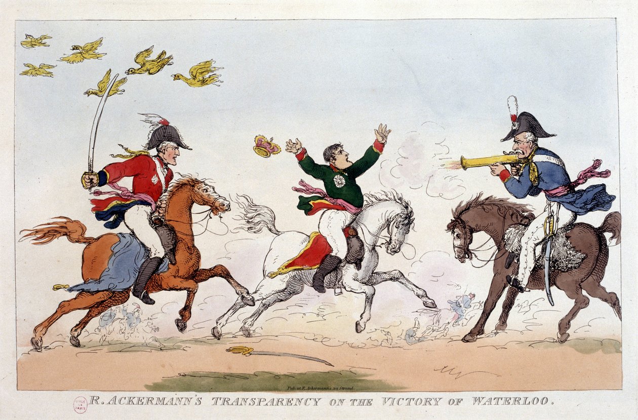 Engelsk tegneserie om Napoleon I - i Napoleon I, karikaturer, dummysamling. 1814 - 1815. B.H.V.P. av Unknown artist