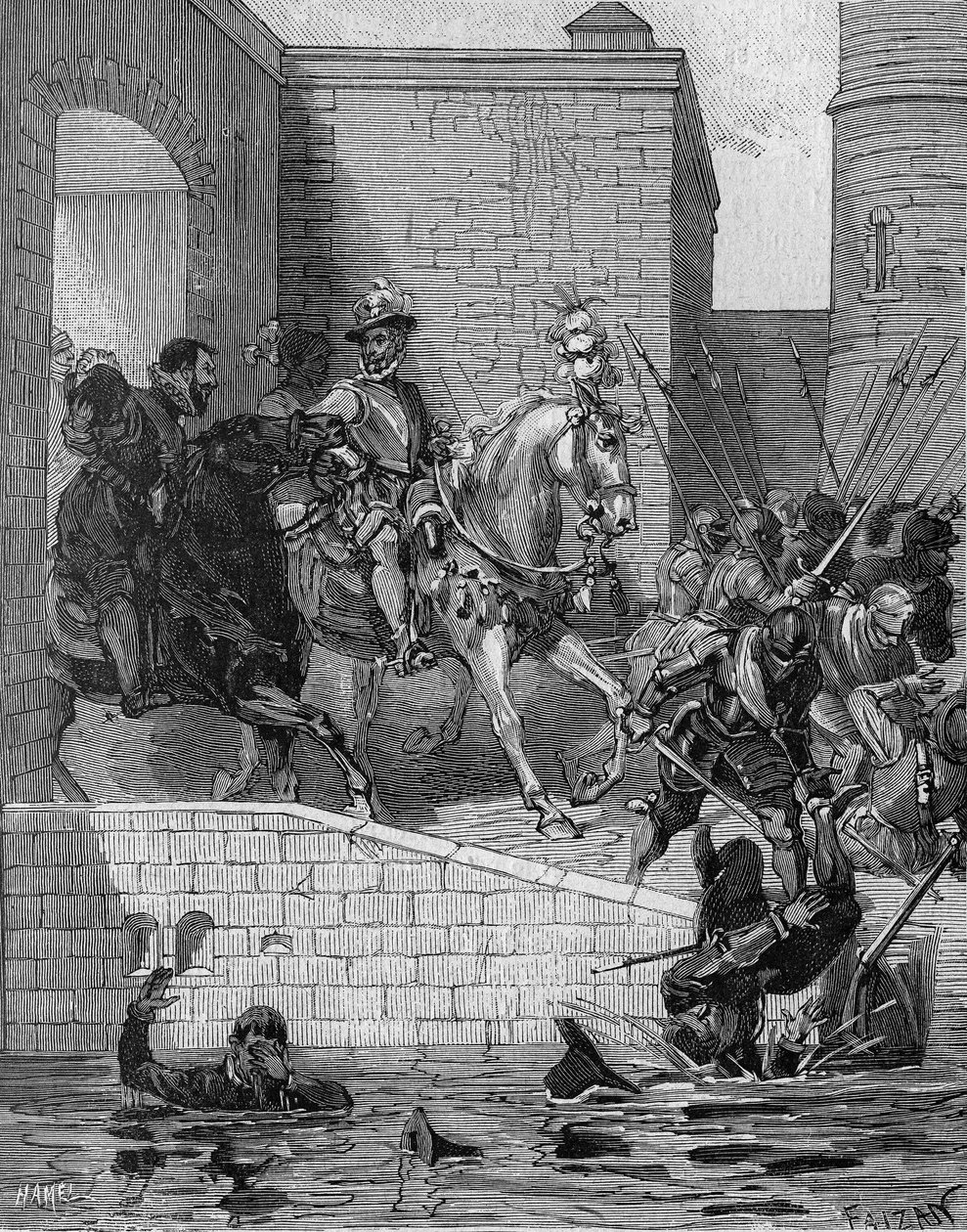 Sentrum av Henry IV (1553-1610), konge av Frankrike, i Paris, 22. mars av Unknown artist