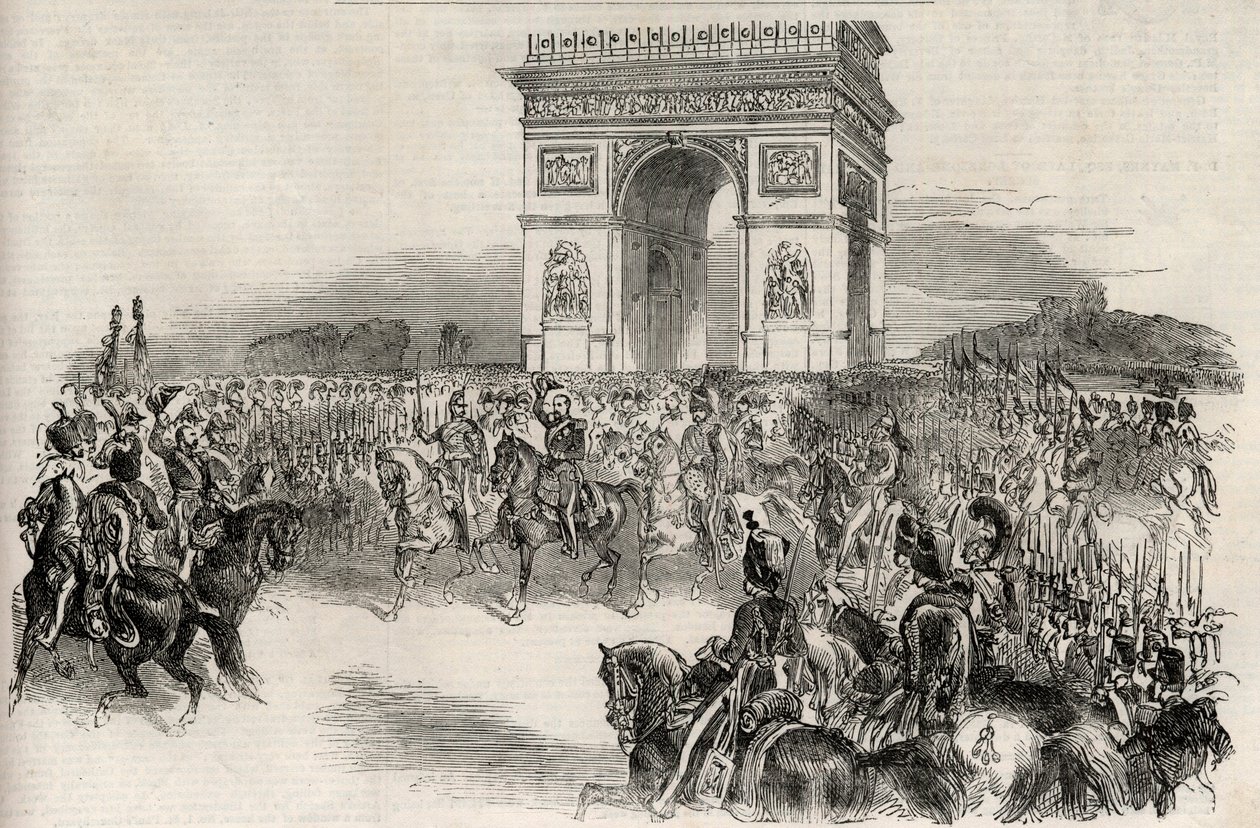 Entry of Napoleon III into Paris through the Arc de Triomphe on 2nd December 1852, engraving - L