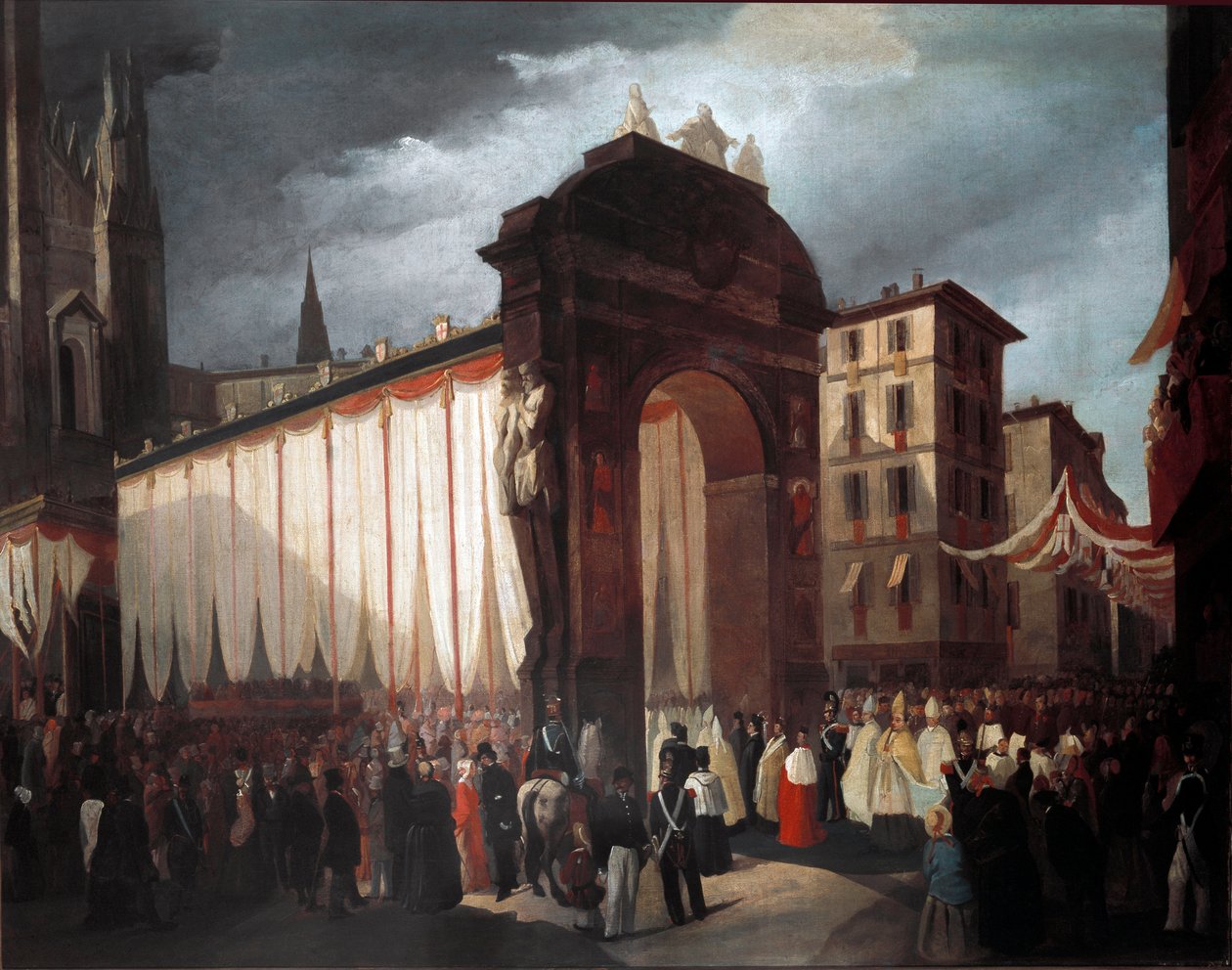 Inntreden av den nye erkebiskopen av Milano 5. desember 1847 (maleri av Unknown artist