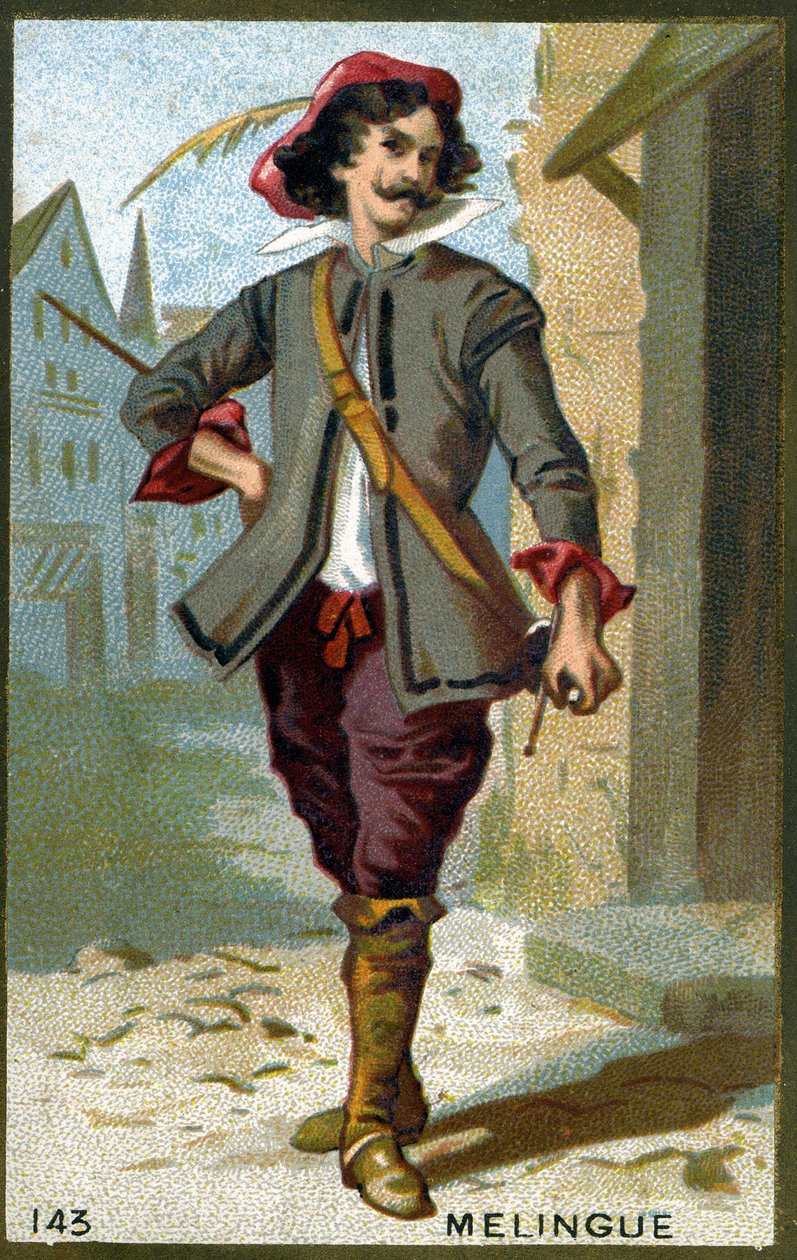 Etienne Marin Mélingue (1808 - 1875), French actor who played the role of Artagnan. Chromolithography of the 19th century. av Unknown artist