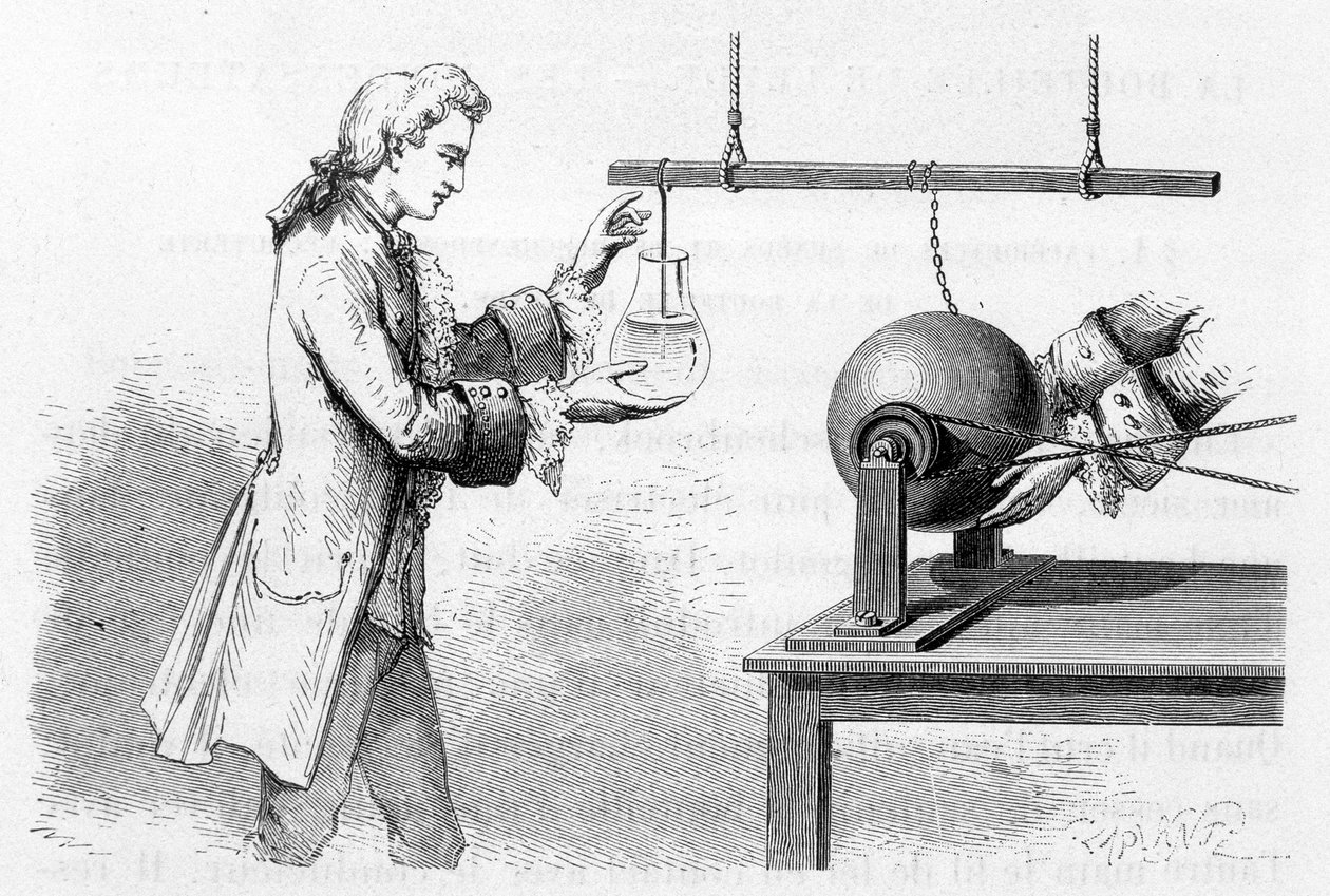 Erfaring med Cunéus: flaske Leiden - i "" Magnetism and Electricity"" av Amédée Guillemin av Unknown artist