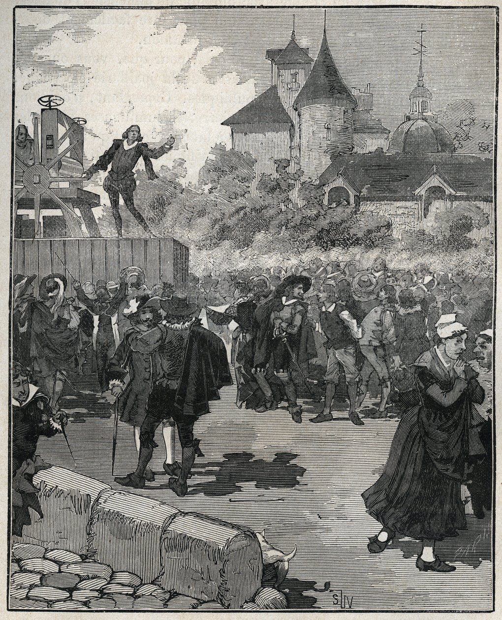 Erfaring med mekanisk gruvedrift av Nicolas Briot (gravør av kongeriket Frankrike) (1579-1646) i 1616. Gravering fra 1885 i “”Les arts et metiers illustrés”” av Adolphe BITARD. av Unknown artist