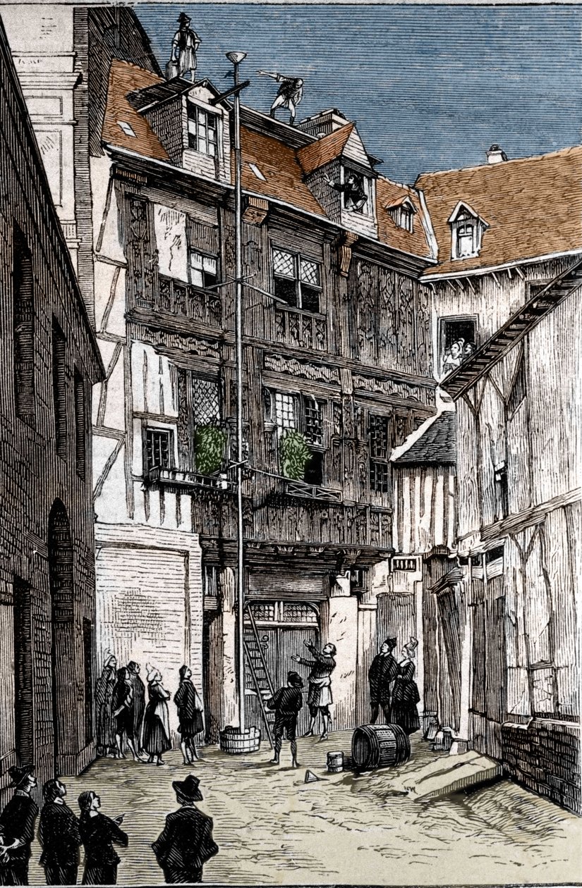 Opplevelse av vannbarometeret, utført i Rouen av Pete et Blaise Pascal. av Unknown artist