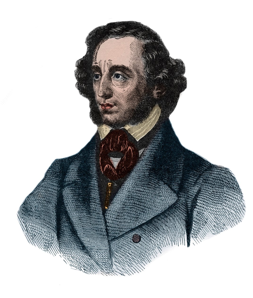 Felix Mendelssohn Bartholdy (1809-1847), fargelitografi av Unknown artist