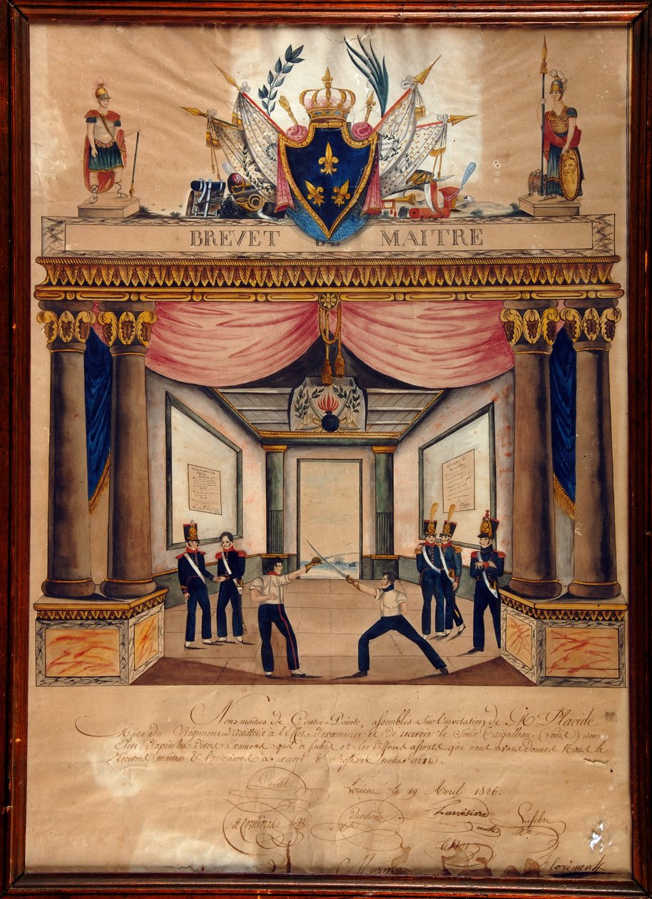 Fekting: patent av Cont pointe fra april 1826. av Unknown artist