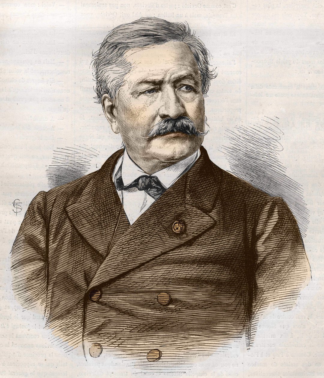 Ferdinand de Lesseps (1805 - 1894), gravering, Bianchetti-samling av Unknown artist