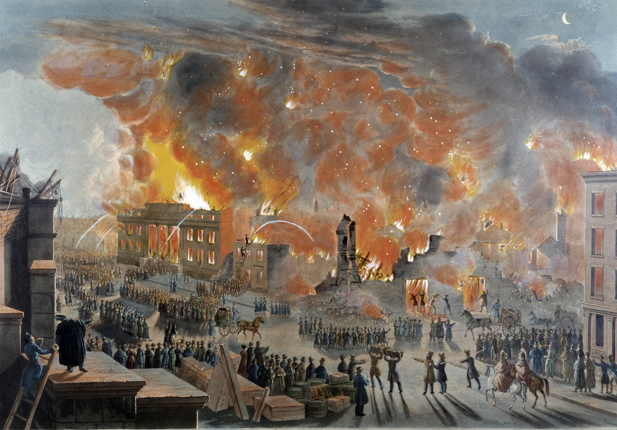Brann- og brannvesen i New York, 16. og 17. desember av Unknown artist