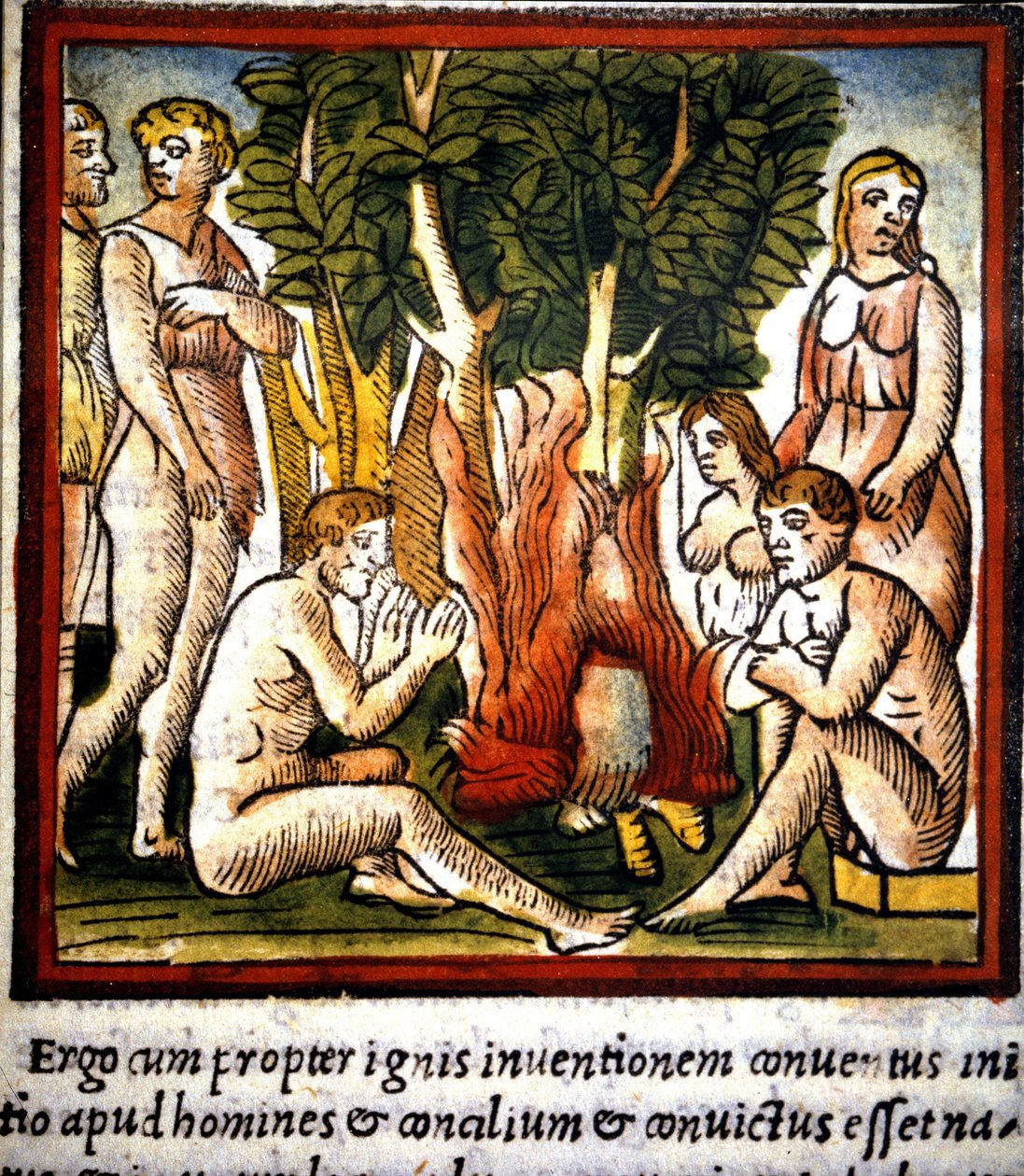 Brann og primitiver - i "" De architectura"" av Vitruva av Unknown artist