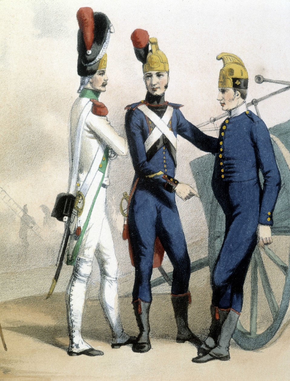 Brannmenn i uniform - ca. 1850 av Unknown artist