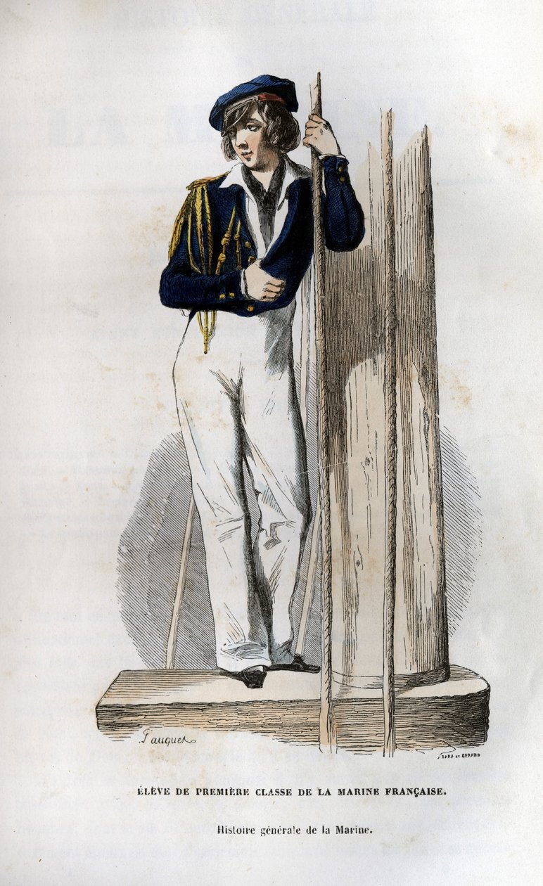 Førsteklasses elev av den franske marinen. i "Histoire generale de la marine" under ledelse av Mr. Van Tenac av Unknown artist