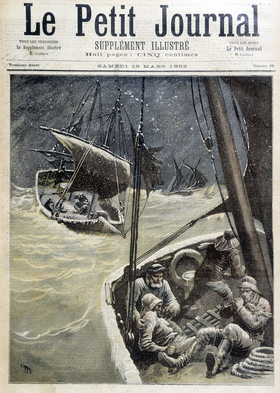 Fishermen of Newfoundland - i "" The Petity Journal"" av 19/03/1892 av Unknown artist