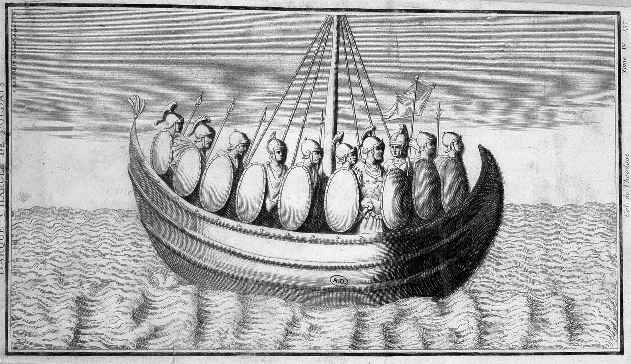 Flåte av romerske soldater - gravering av Unknown artist