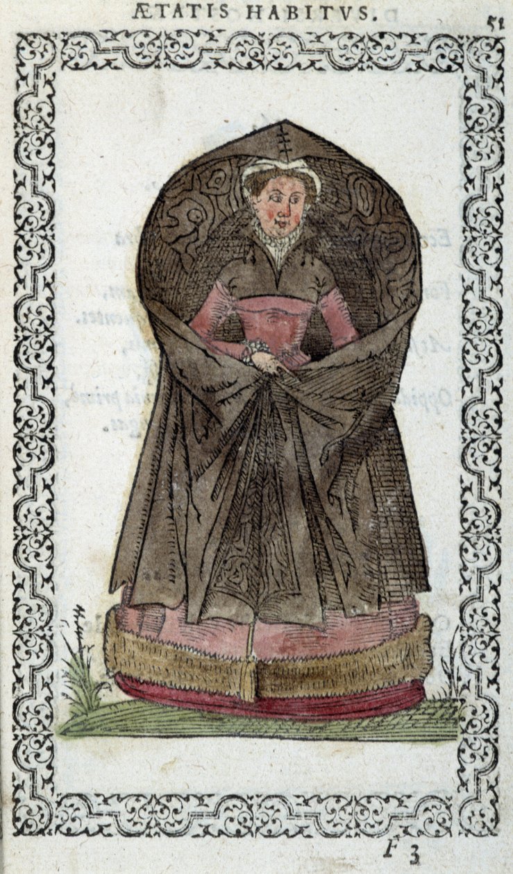 Flamsk Demoiselle - i "" Habits et effigies"" av Jean Sulperius av Unknown artist