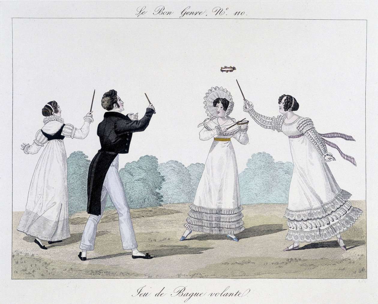 Flying ring game - i «The Good Genre», nr. 110, tidlig på 1800-tallet av Unknown artist