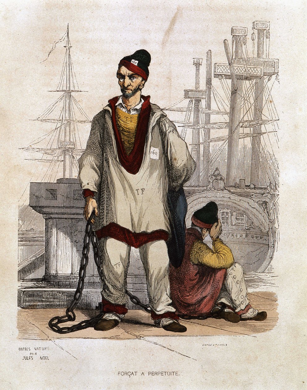 Dømt i forgjengelighet - i "" Les Bagnes: historie, typer, skikker, mysterium" av Maurice Alhoy, red. Gustave Havard, Paris av Unknown artist