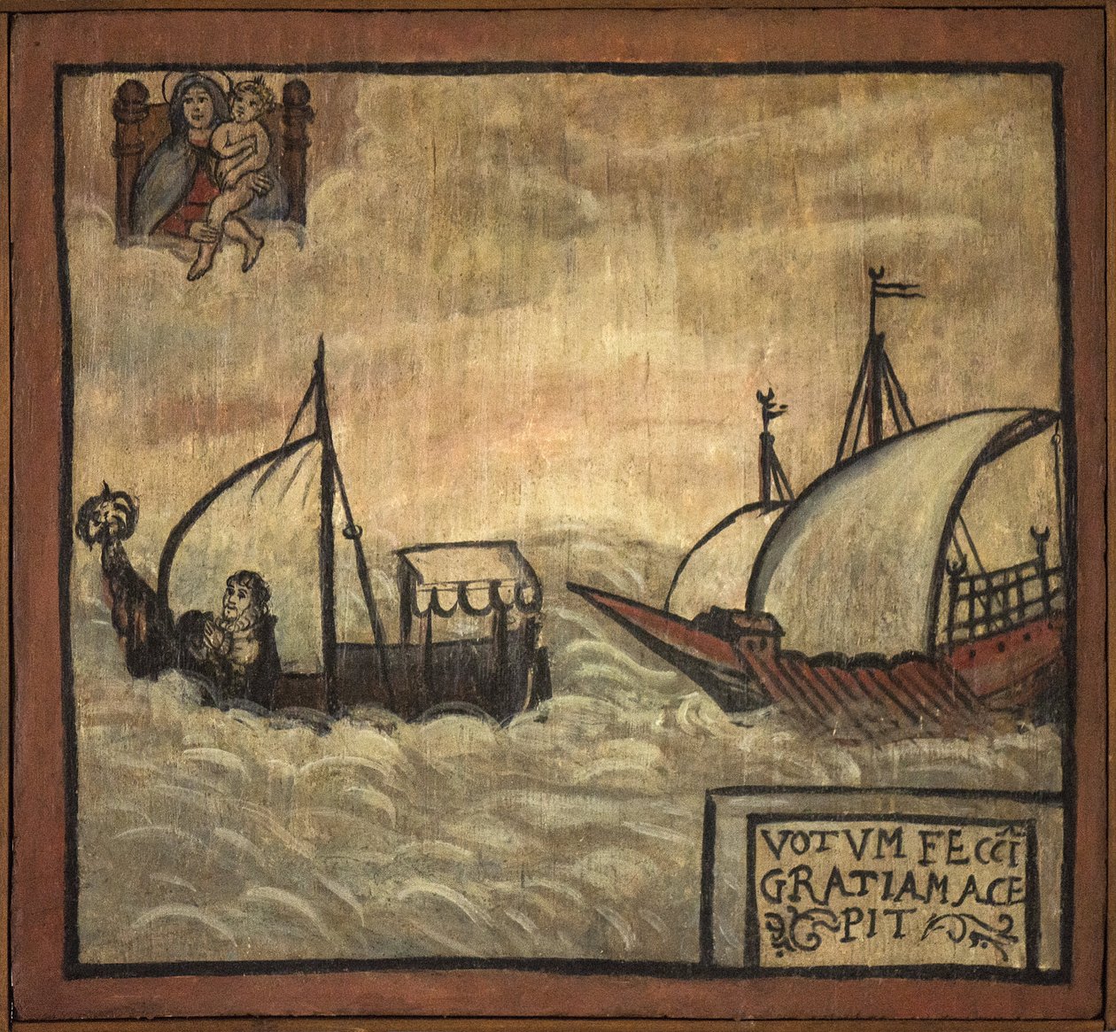 Tidligere voto (ex voto) sjømann, populært tilbud som et løfte om hengivenhet og takknemlighet for sjømannen som overlever til farene ved havet som kommer fra kirken Carmine, Torre del Greco, nær Napoli av Unknown artist