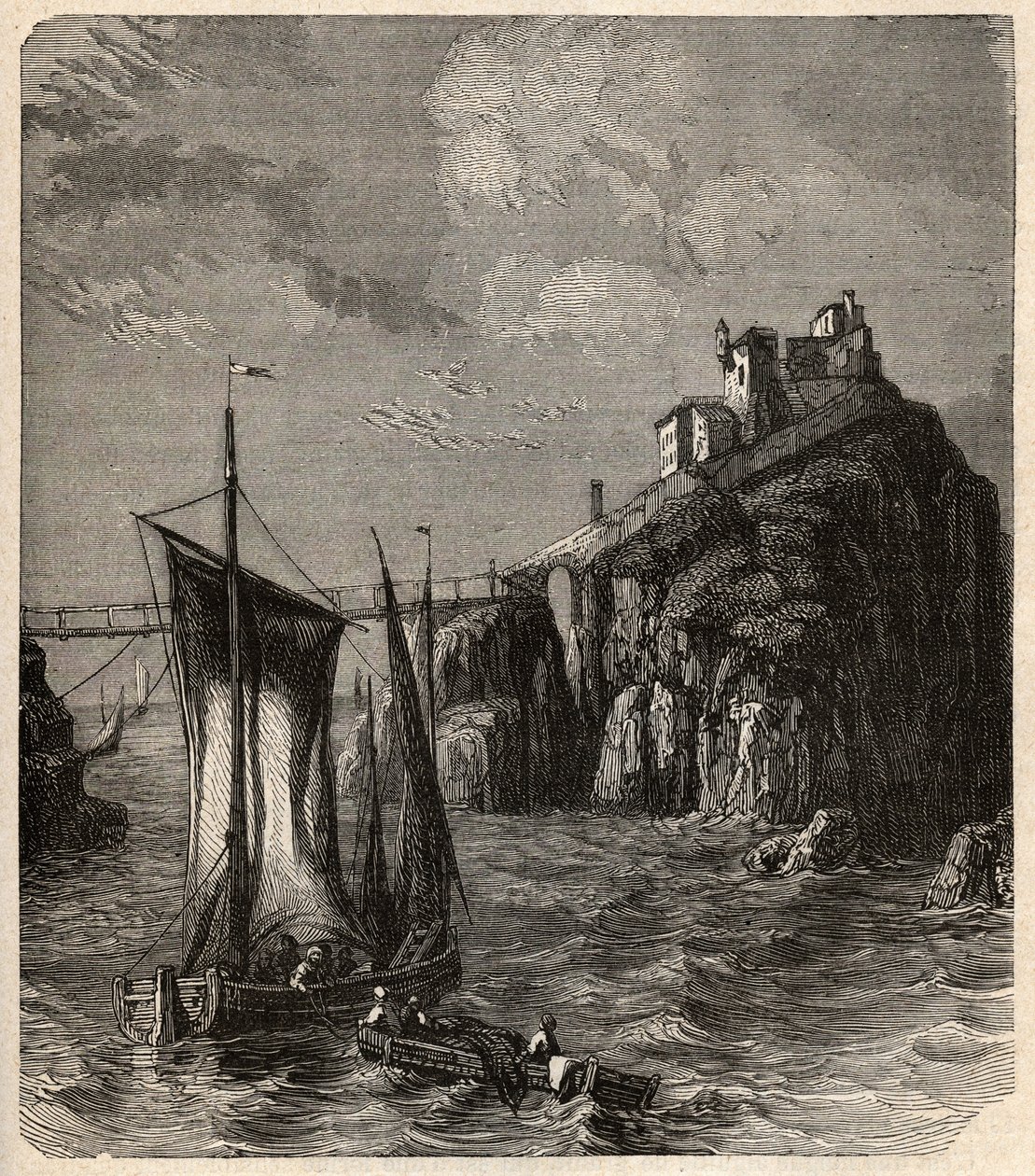 Fort de Bertheaume - Plougonvelin - Finistere - gravering i "" PATRIE"" - PECTURESSE BESKRIVELSE AV FRANKRIKE I 6 BIND AV LUCIEN HUARD - slutten av 1800-tallet av Unknown artist