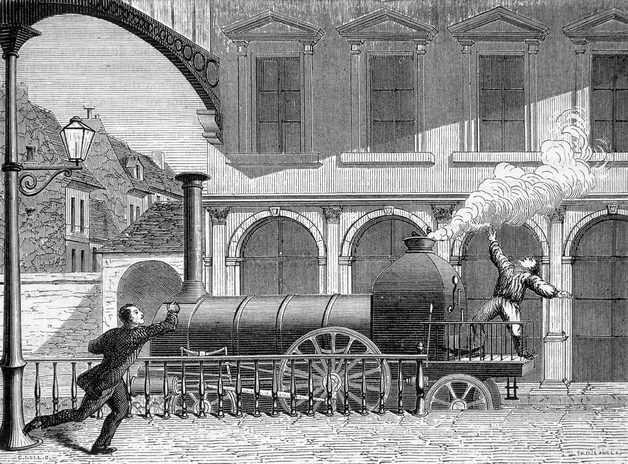 Tilfeldig oppdagelse av tilstedeværelsen av elektrisitet i vanndamp - gravering av Unknown artist