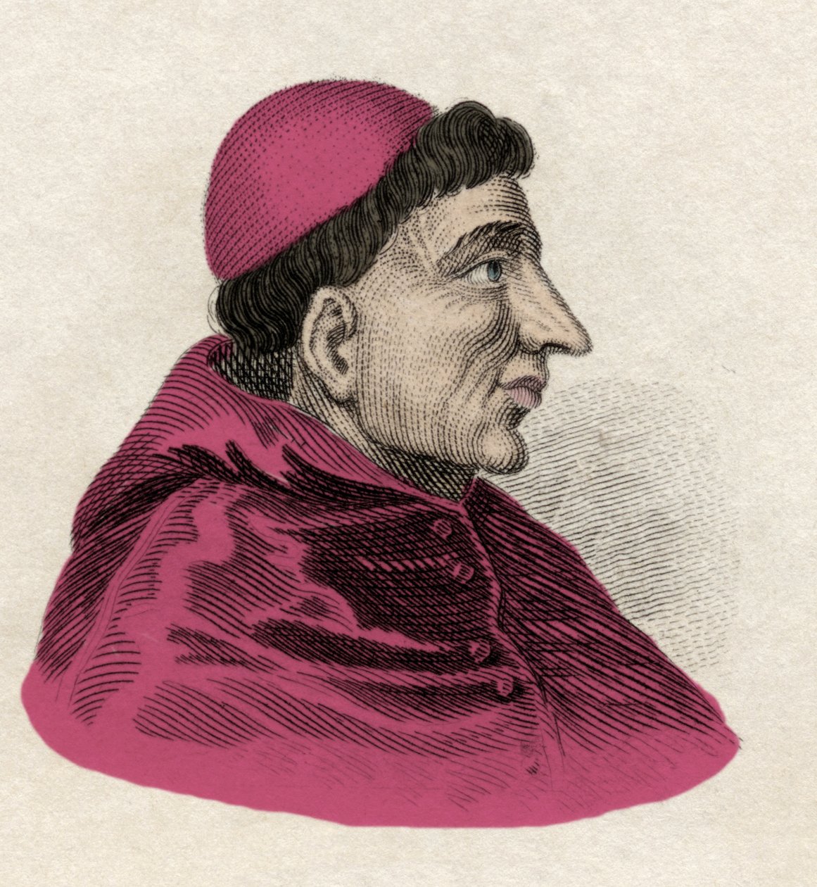 Francisco Jimenez de Cisneros (Gonzalo Jimenez de Cisneros) (1436-1517) kardinal, religiøs reformator og spansk statsmann. Gravering av 1800-tallet. av Unknown artist