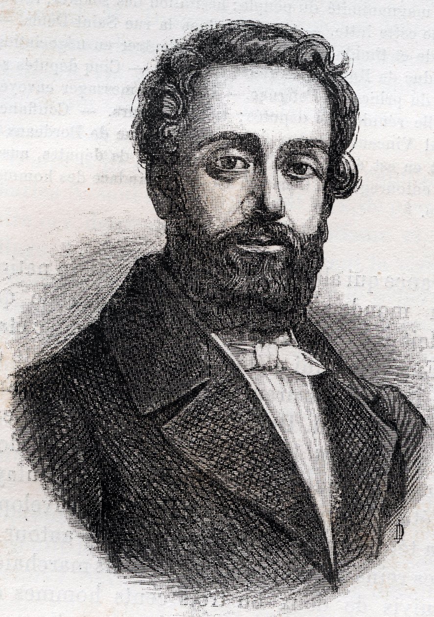 Francois Rose Joseph Degousee 1795 -1862 militær, sivilingeniør og republikansk politiker Gravering fra 1882 i "Histoire de dix ans: 1830-1840" Louis-Blanc (1811-1882) av Unknown artist