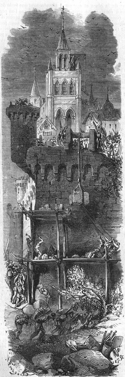 Francois de Guise (1519-1563), utnevnt til guvernør i Metz av kong Henrik II av Frankrike, tvang Karl V, keiser av Det hellige germanske riket til å heve beleiringen av Metz i 1552. Gravering av 1800-tallet. av Unknown artist