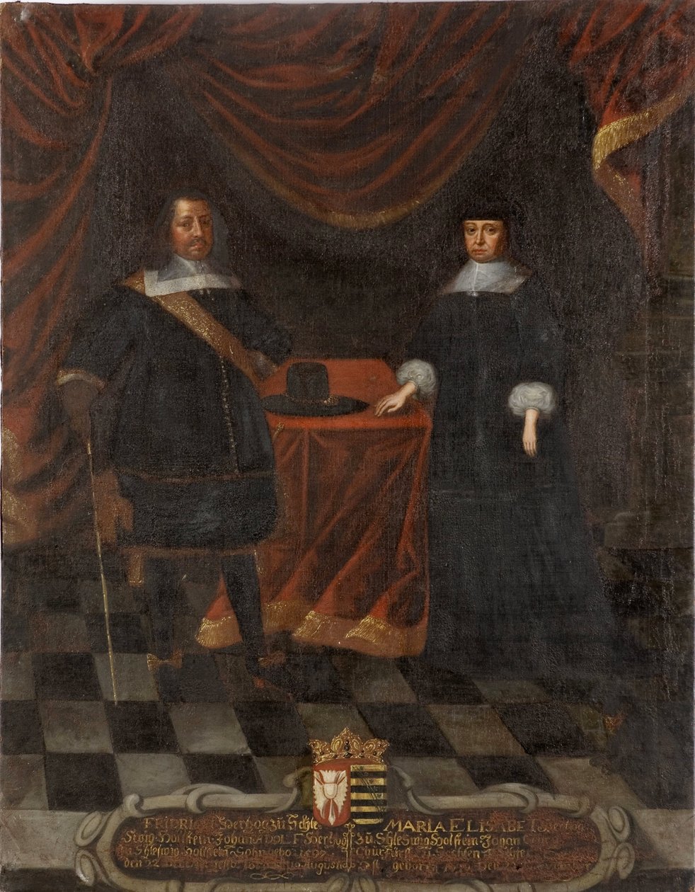 Frederic III de Holstein Gottorp et Marie Elisabeth de Saxe - hertug Frederick III av Holstein-Gottorp (1597-1659) og hertuginne Marie Elisabeth (1610-1684), Anonym . Olje på lerret. Dimensjon: 103,5x79,5cm. Nasjonalmuseet Stockholm av Unknown artist