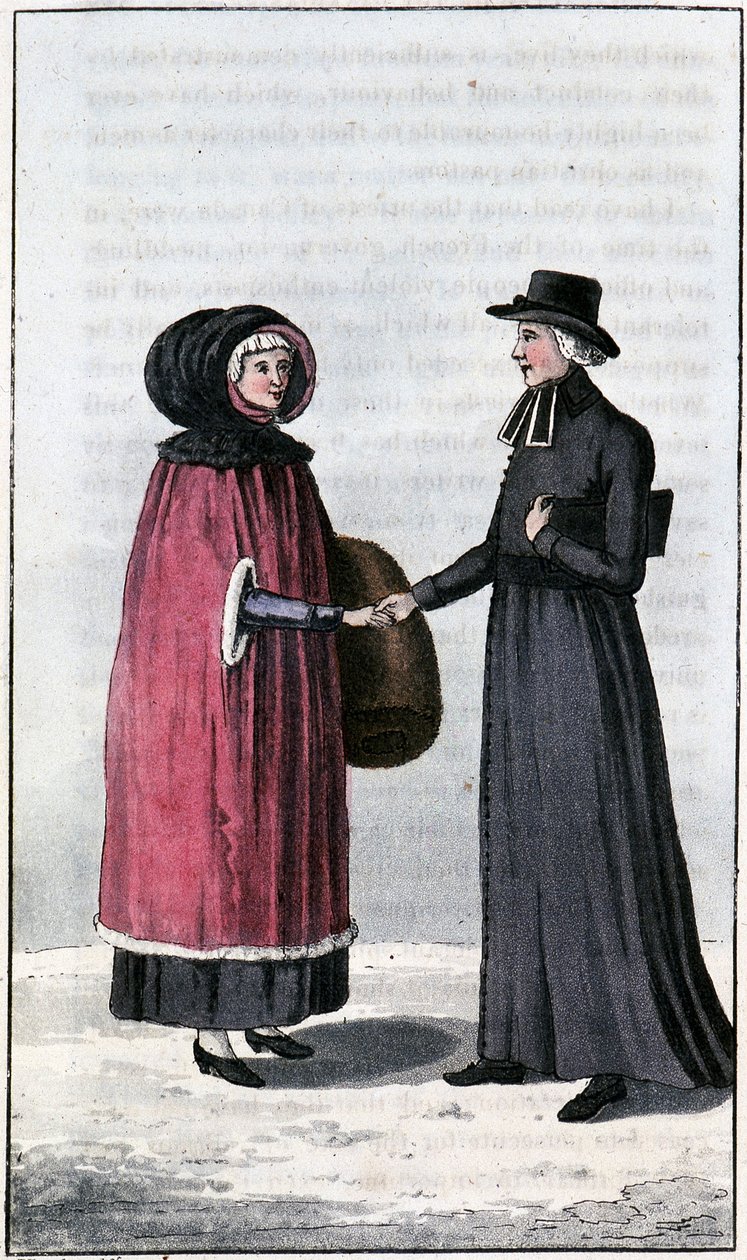 fransk kanadisk dame, jeune francaise canadienne; i "Reiser gjennom Canada og Nord-Amerikas forente stater 1806-1808", av John Lambert, red. London av Unknown artist
