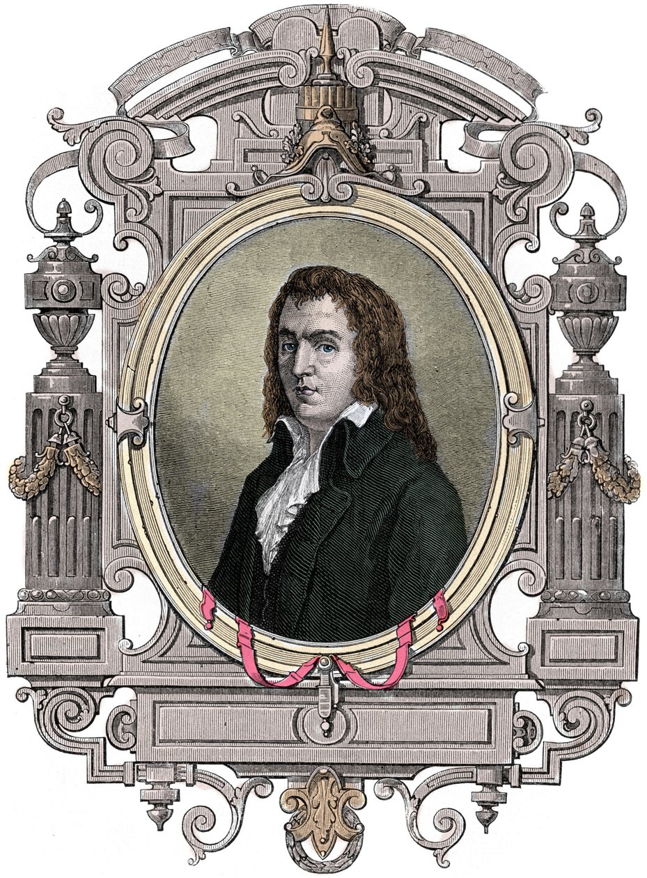 Fransk revolusjon: "" Portrett av Francois Babeuf dit Gracchus (1760-1797) revolutionaire"" Gravering fra 1800-tallet. av Unknown artist