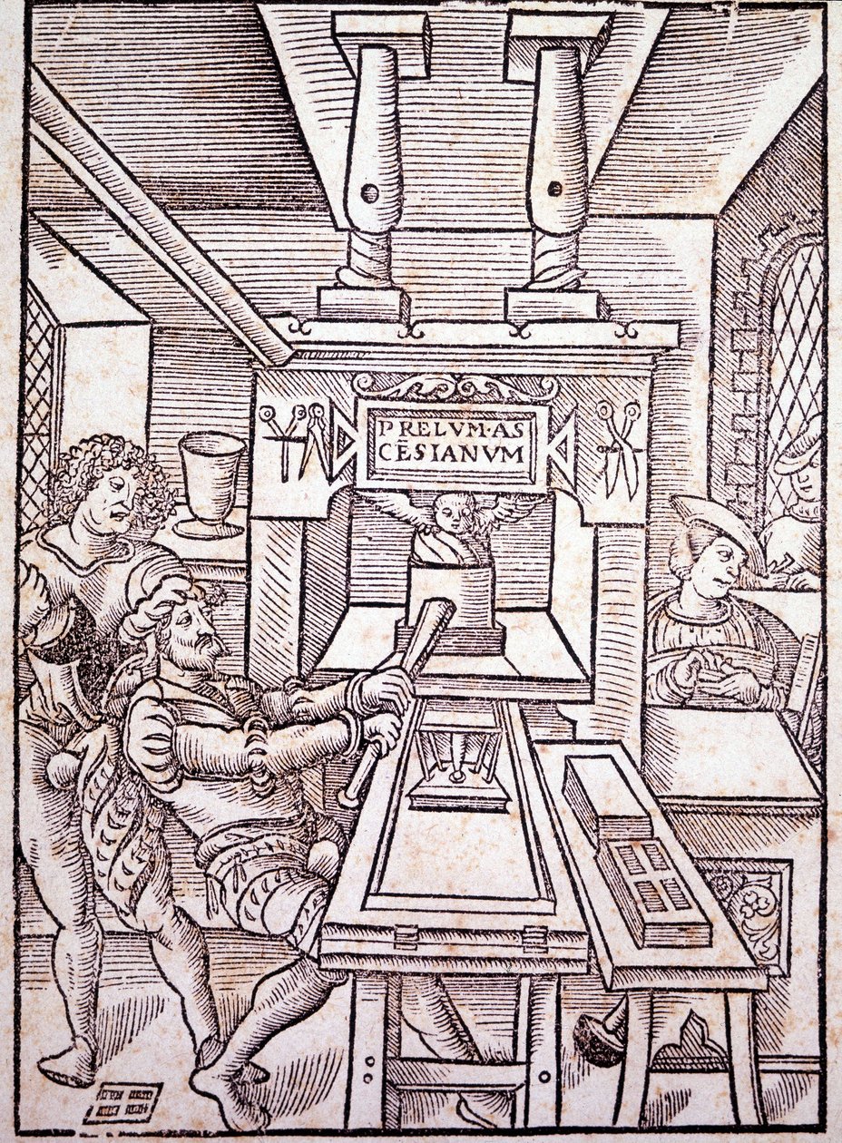 Fransk presse. Det 16. århundre. av Unknown artist