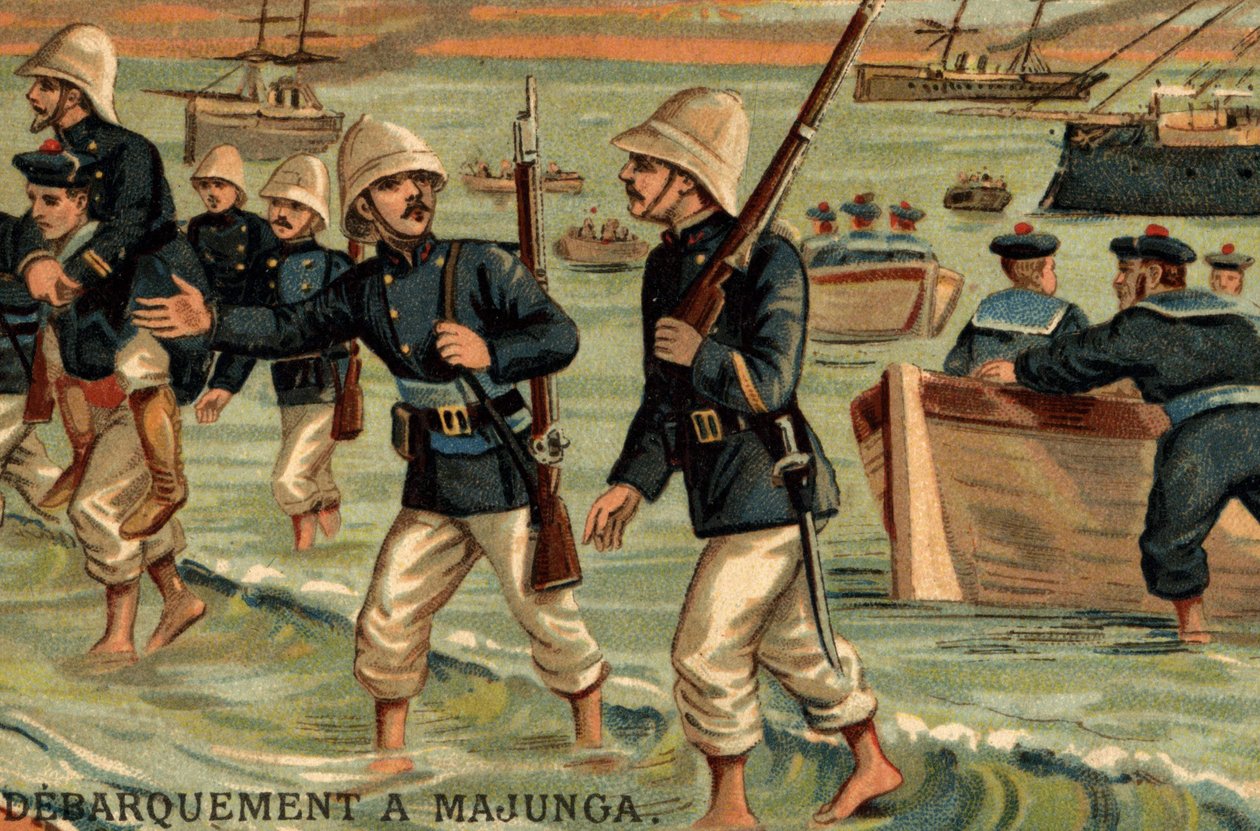 Franske tropper landet i Majunga på Madagaskar i 1895 av Unknown artist