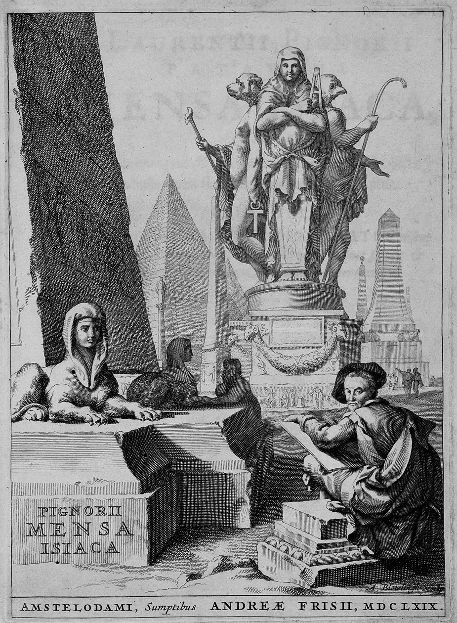 Frontispice av "Mensae Isiaca" (som gir betydningen av hellige ritualer blant egyptere) av Unknown artist