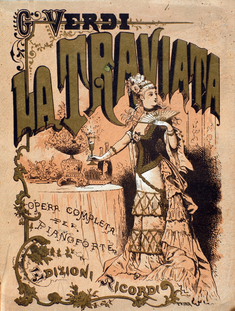 Frontispice av partituret til operaen "La Traviata"" av Giuseppe Verdi (1813-1901) Privatsamling fra 1800-tallet av Unknown artist