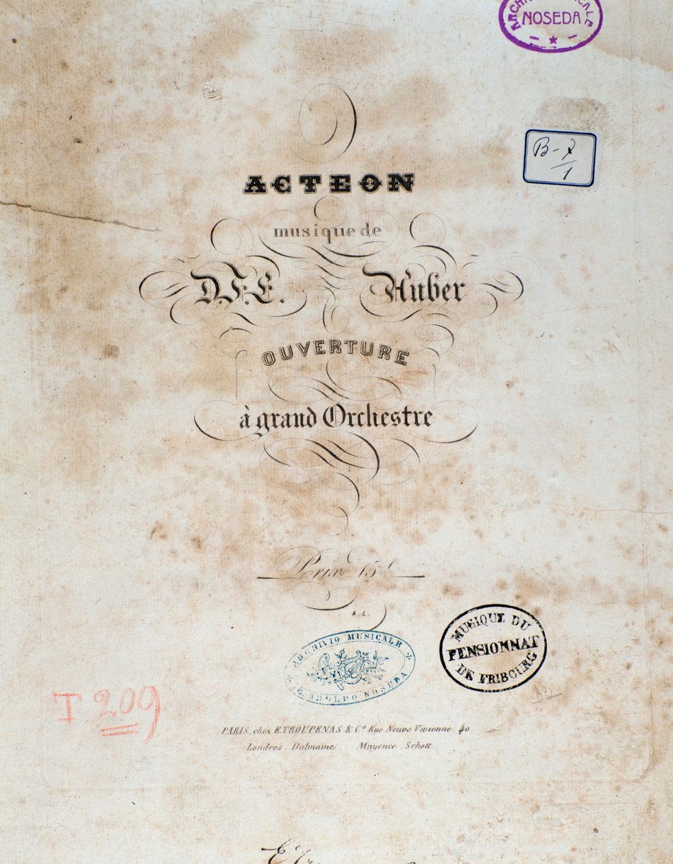 Frontispice til ""Acteon"" engelsk tegneserieopera av Daniel Francois Esprit Auber av Unknown artist