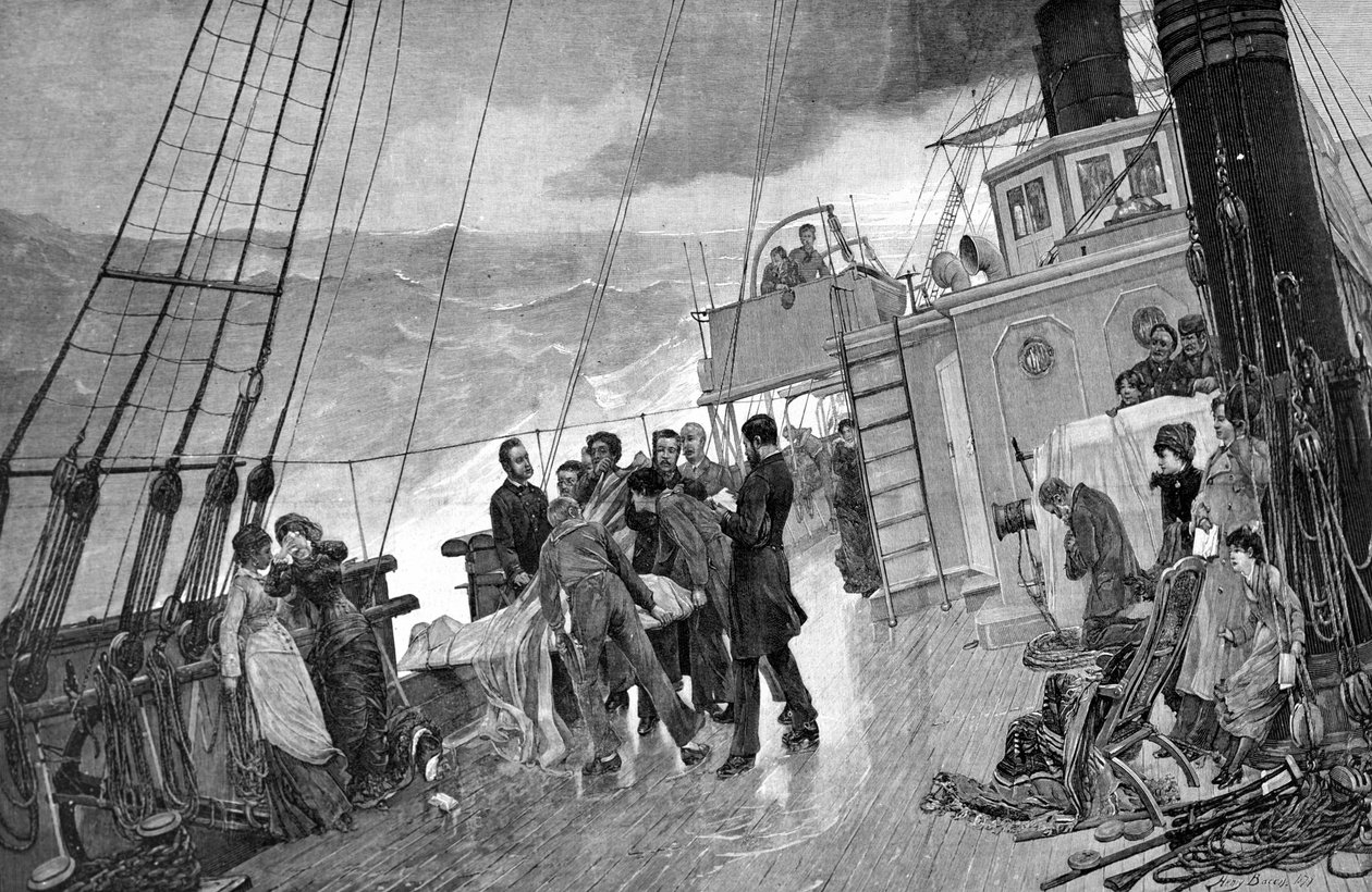 Begravelse til sjøs. 1890 av Unknown artist