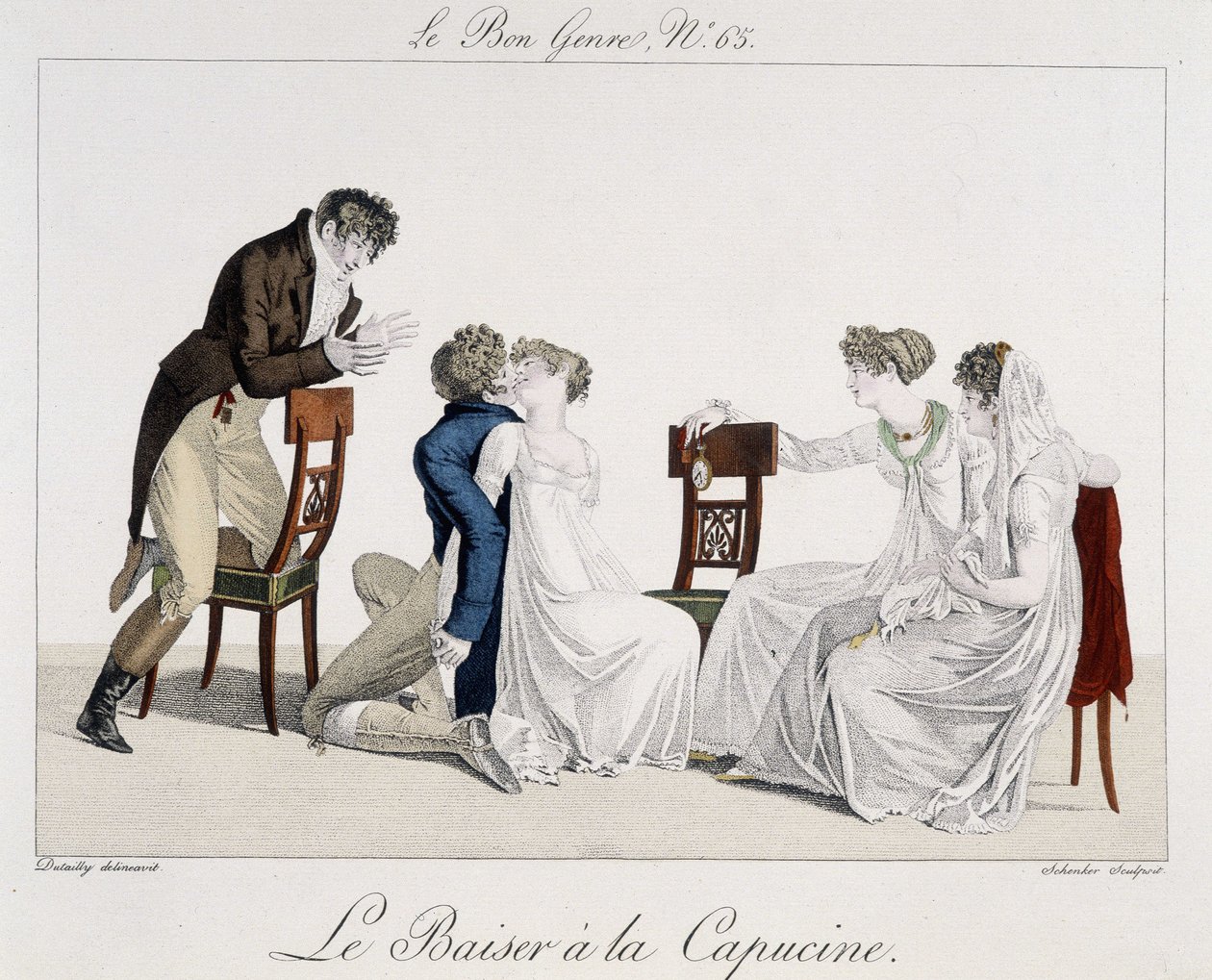 Spill: The Capuchine Kiss - i "" The Good Genre", n¡65, tidlig på 1800-tallet av Unknown artist
