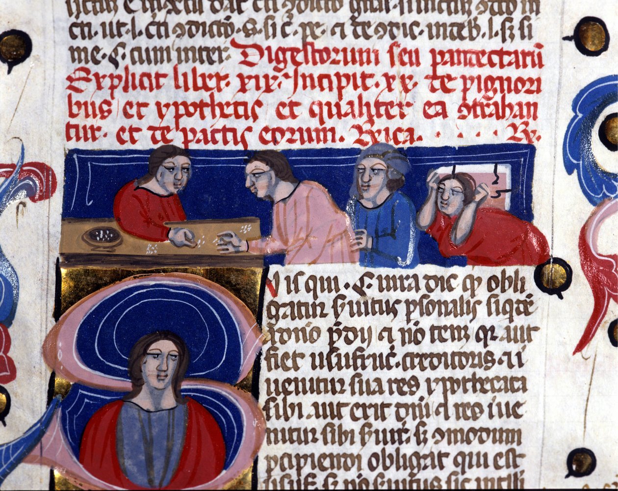 Terningspill (terningspill) manuskript fra 1300-tallets Biblioteca Nazionale Braidense. Milan av Unknown artist