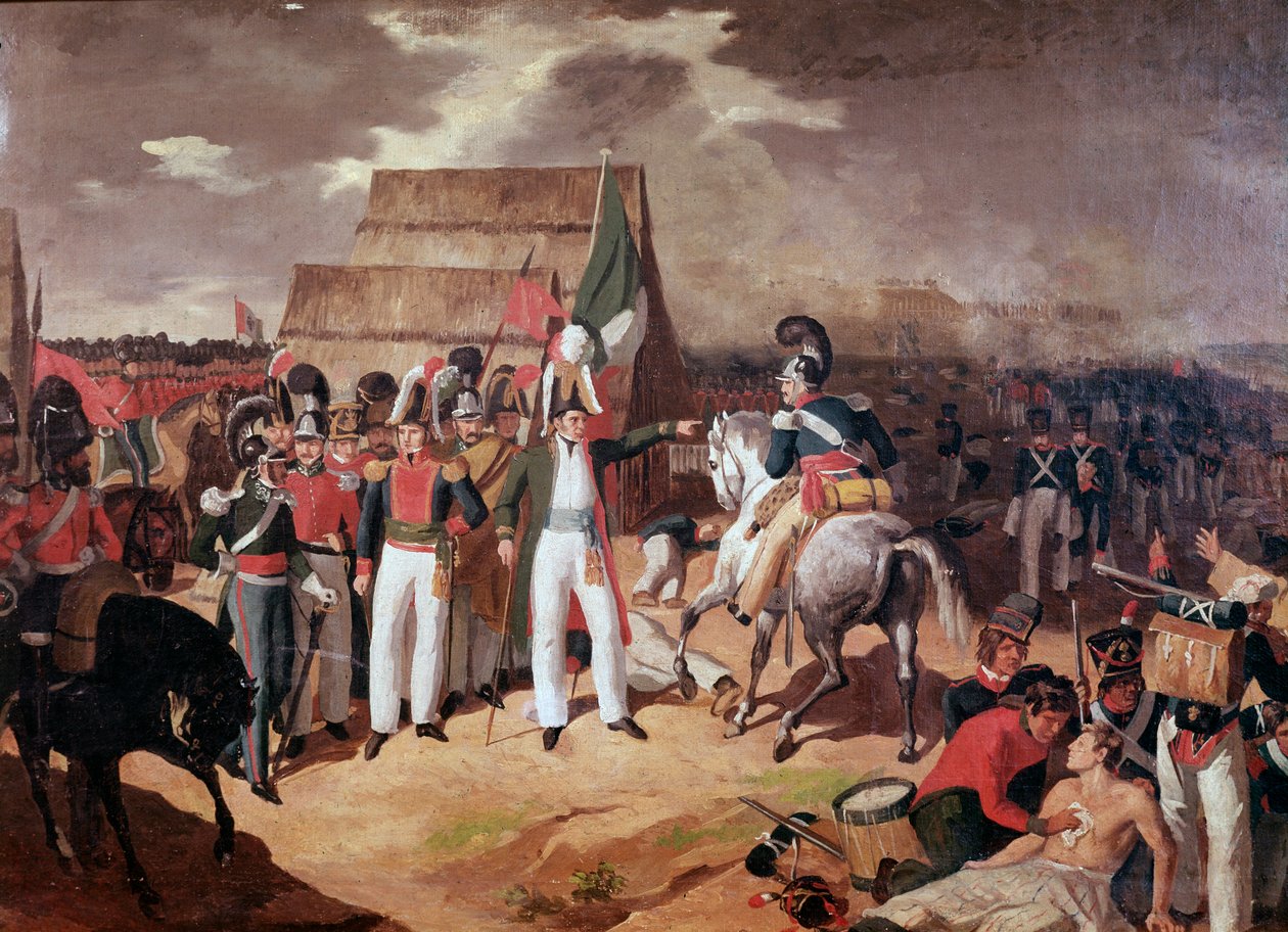 General Antonio Lopez de Santa Anna (1794-1876) meksikansk militær og politiker under kampen mot spanjolene i Tampico av Unknown artist