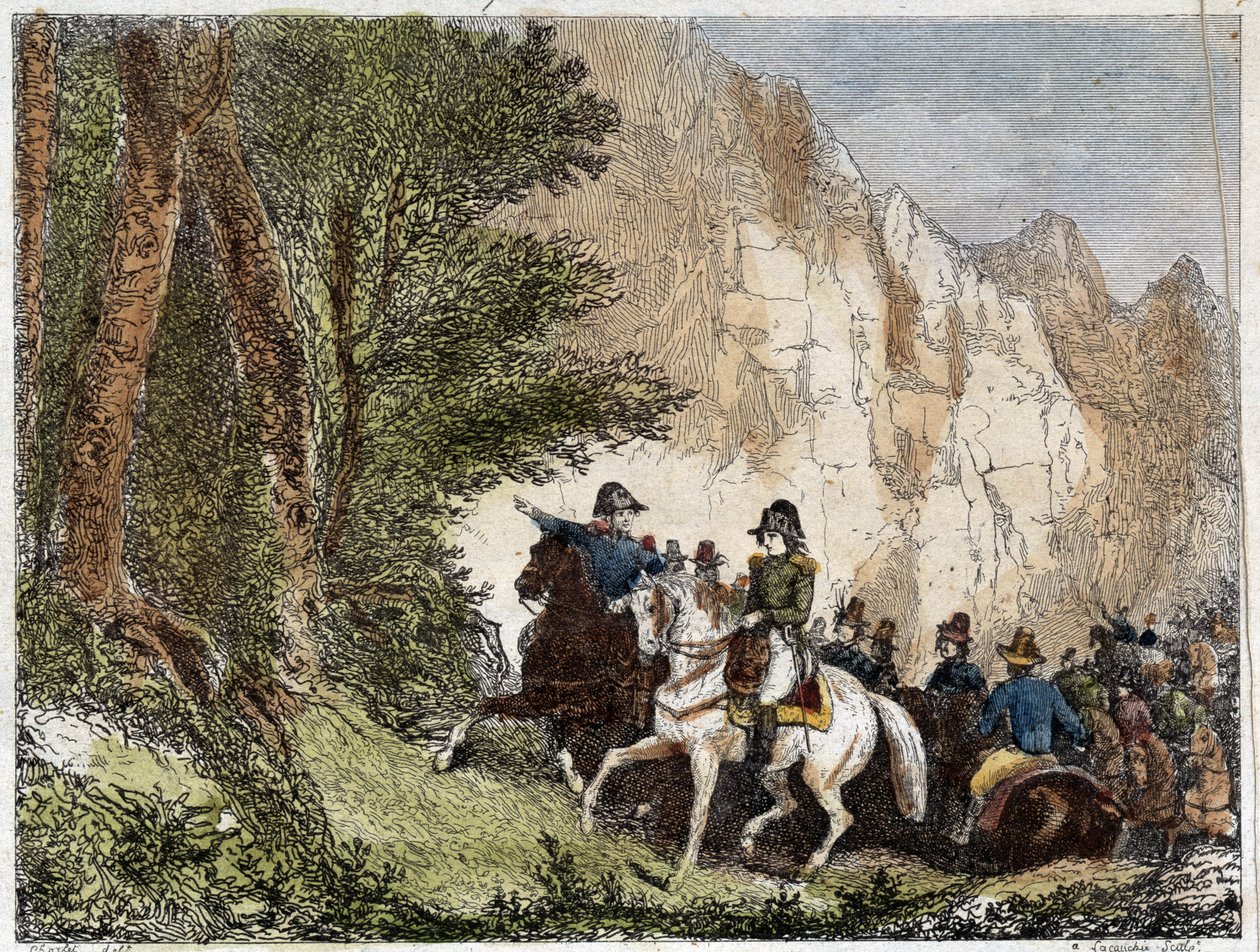 General Bonaparte (Napoleon I) and Pascal (Pasquale) Paoli (1725 - 1807), Corsican patriot. Engraving 19th century av Unknown artist