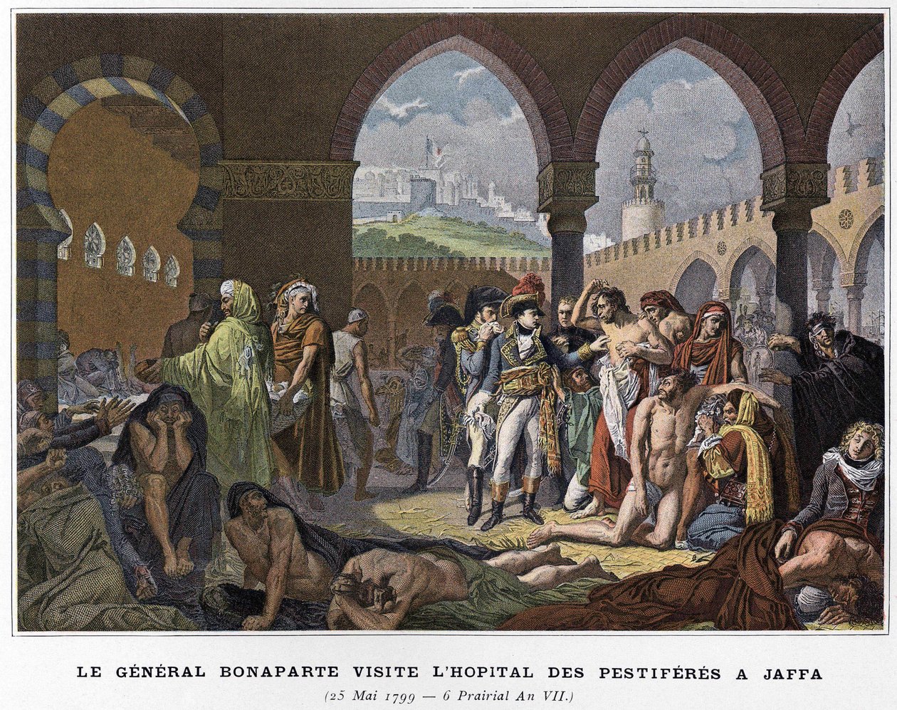 General Bonaparte besøkte Pestiferous Hospital i Jaffa 25. mai av Unknown artist