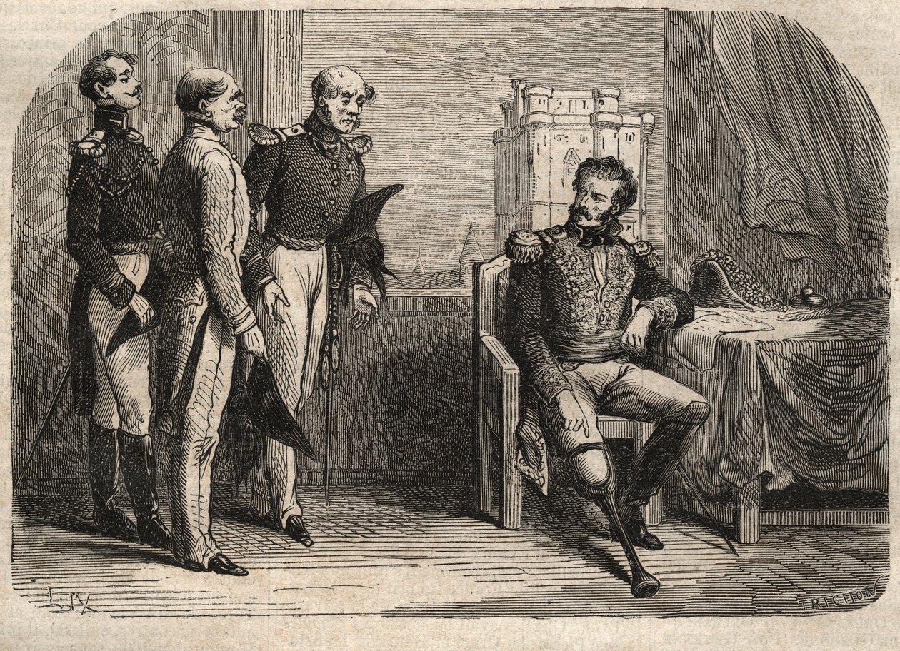 General Daumesnil nekter å overgi Chateau de Vincennes, Frankrike av Unknown artist