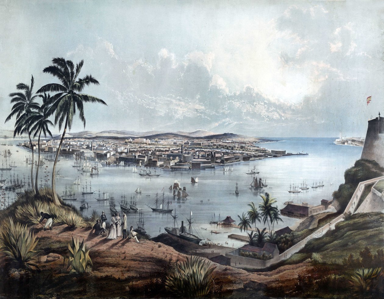 Generell utsikt over Havana (Havana, Cuba) i 1850. av Unknown artist