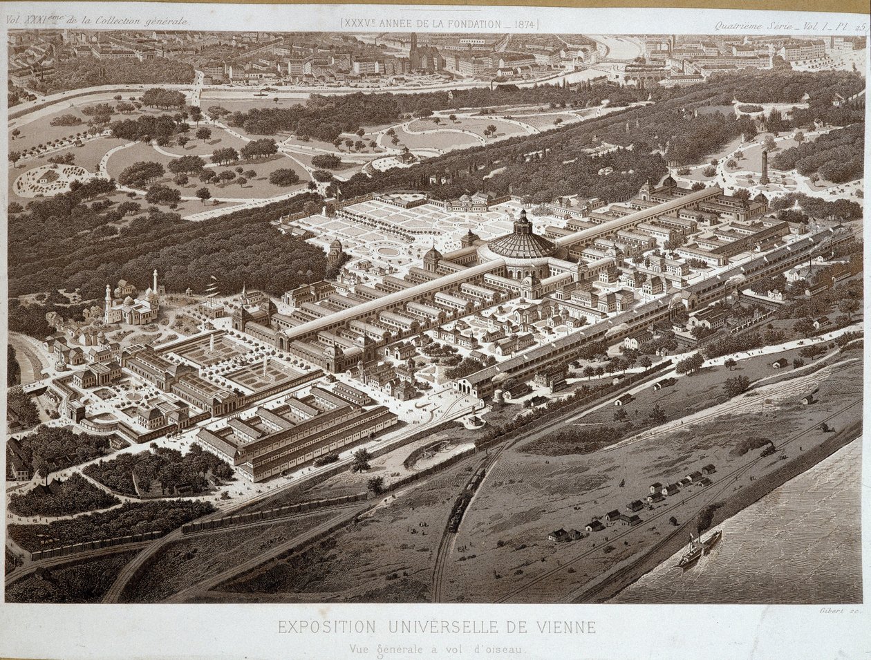 Generell oversikt over verdensutstillingen i Wien i 1873. av Unknown artist