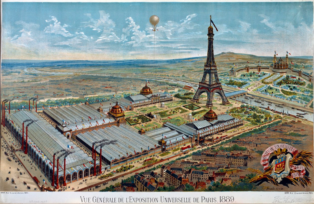 Generelt syn på verdensutstillingen i Paris i 1889 av Unknown artist