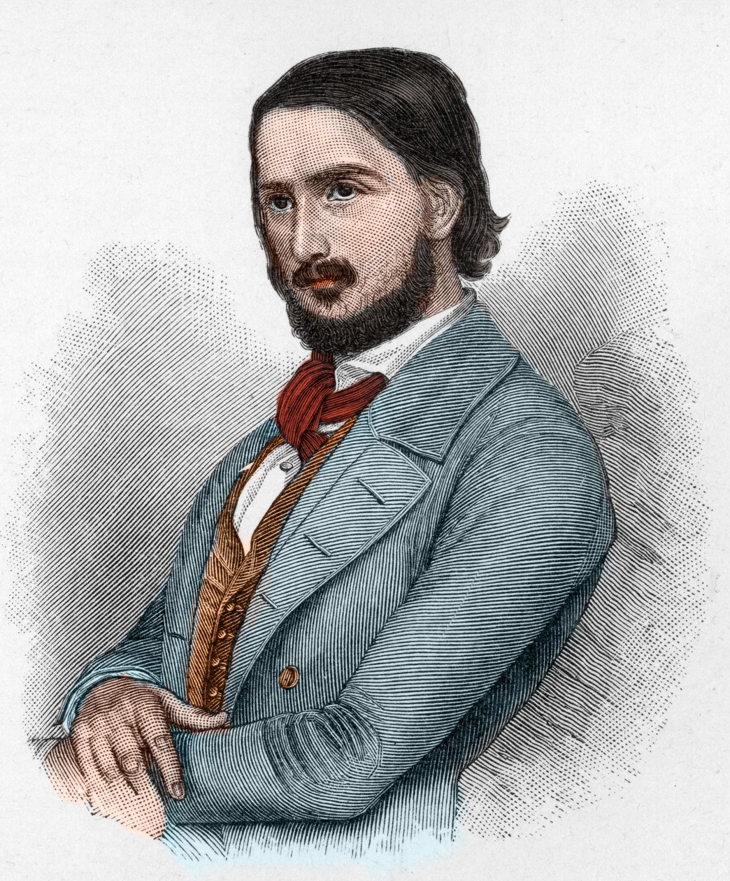 Georg Friedrich Rudolph Theodor Herwegh (1817-1875) German poet, revolutionary and translator. av Unknown artist