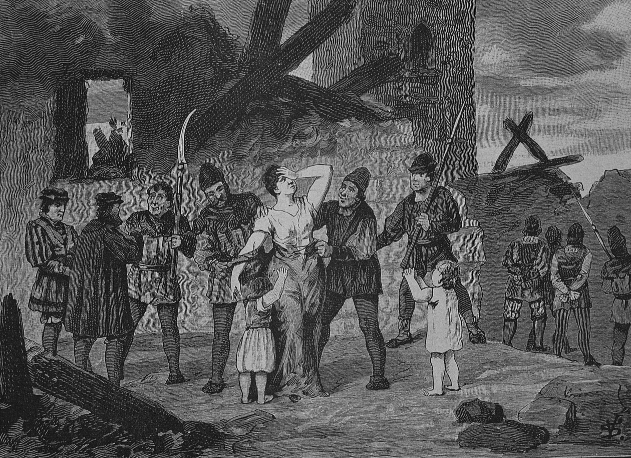 Den tyske bondekrigen (1524-1526): Rådet til Hall med våpnene hans av Unknown artist