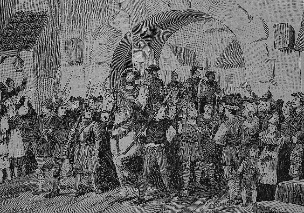 Den tyske bondekrigen (1524-1526): Heilbronner Fohnlein løsner av Unknown artist