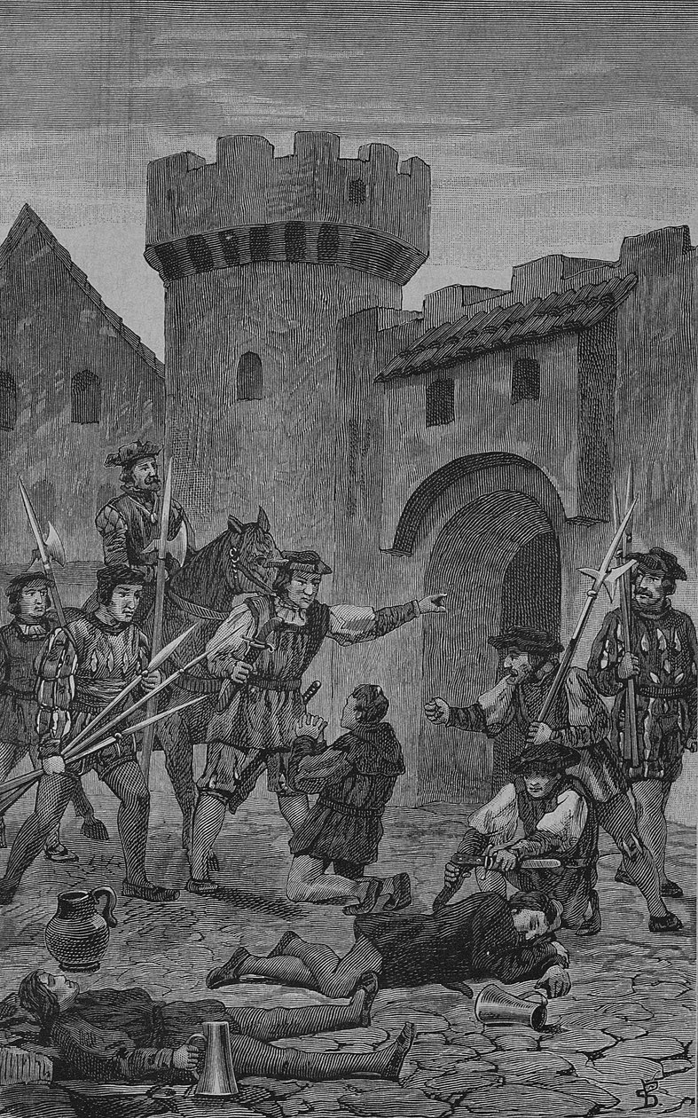 Den tyske bondekrigen (1524-1526): Eselporten i Marbach av Unknown artist